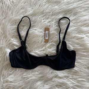 Skims Jelly Sheer Underwire Scoop Bra Onyx Size 32C